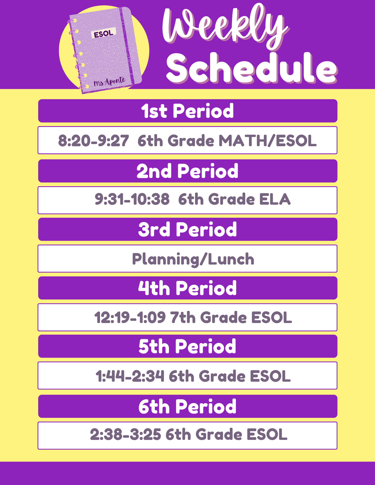 Weekly Schedule